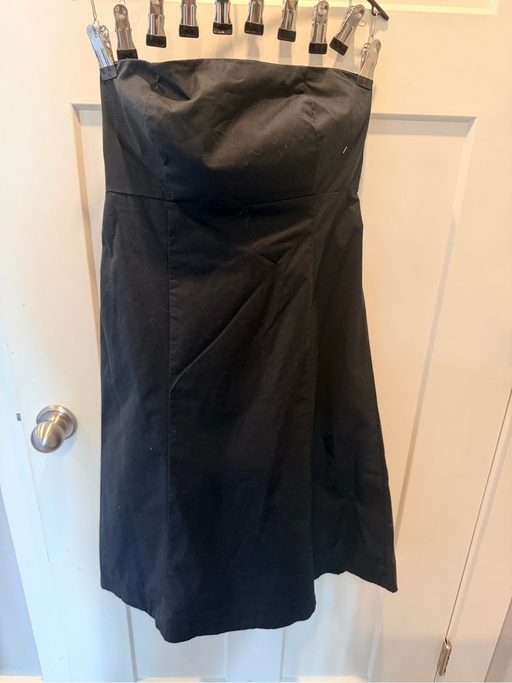 GAP Size 8 Black Strapless A-Line Midi Dress Classic Cocktail Party Dress